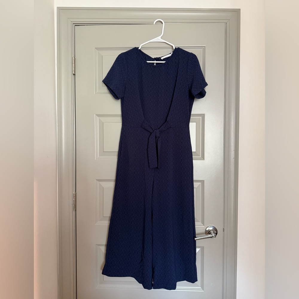 Lulu's Navy Cropped Jumpsuit